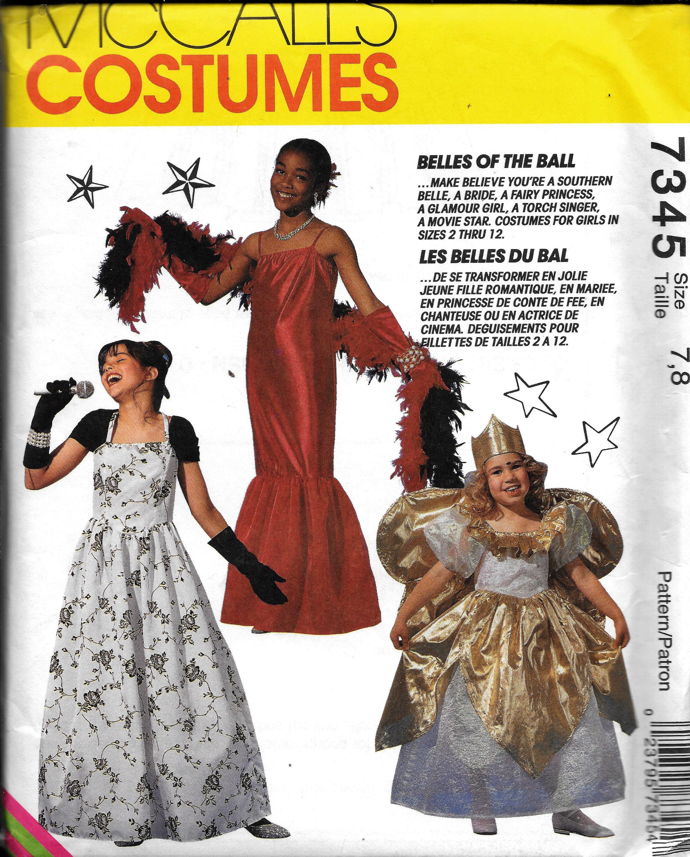Mccall s 7345 Movie Star Queen Flapper Bride Show Girl Costume