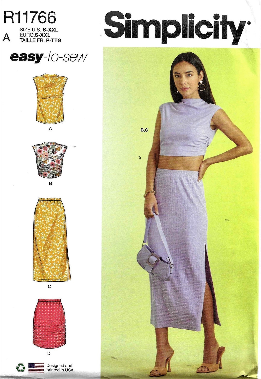 Simplicity R Simplicity R11766 Misses Knit Top and Skirt in Two Lengths Sewing ...