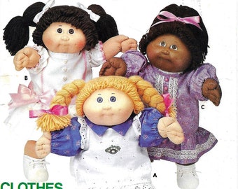 Vintage Butterick 343 Cabbage Patch Kids Doll Clothes Sewing Pattern UNCUT