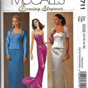 McCall&#39;s M4711 Evening Elegance 2-Pc Formal Dress Skirt & Top Sewing Pattern 4711 UNCUT Size 10, 12, 14, 16