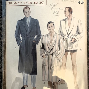 Op de afbeelding: Een vintage naaipatroon voor een mannenjas. Het patroon is van Butterick en heeft nummer 5770. Het patroon is voor maten 38-40 en kost 45 cent.