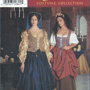 Simplicity Dress Renaissance Medieval SCA Gothic Costume Sewing Pattern 8715 Size 10, 12 and 14 Bust 32.5-36 UNCUT