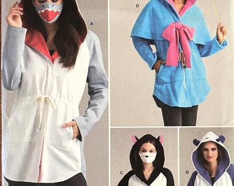 Simplicity S9354 Sewing Pattern: Misses Hooded Jacket, Mask & Hat (XS-XL, UNCUT)