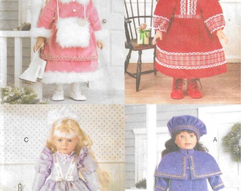 Butterick 5864 American Girl 18" Doll Winter Coat, Hat and Dress Sewing Pattern UNCUT