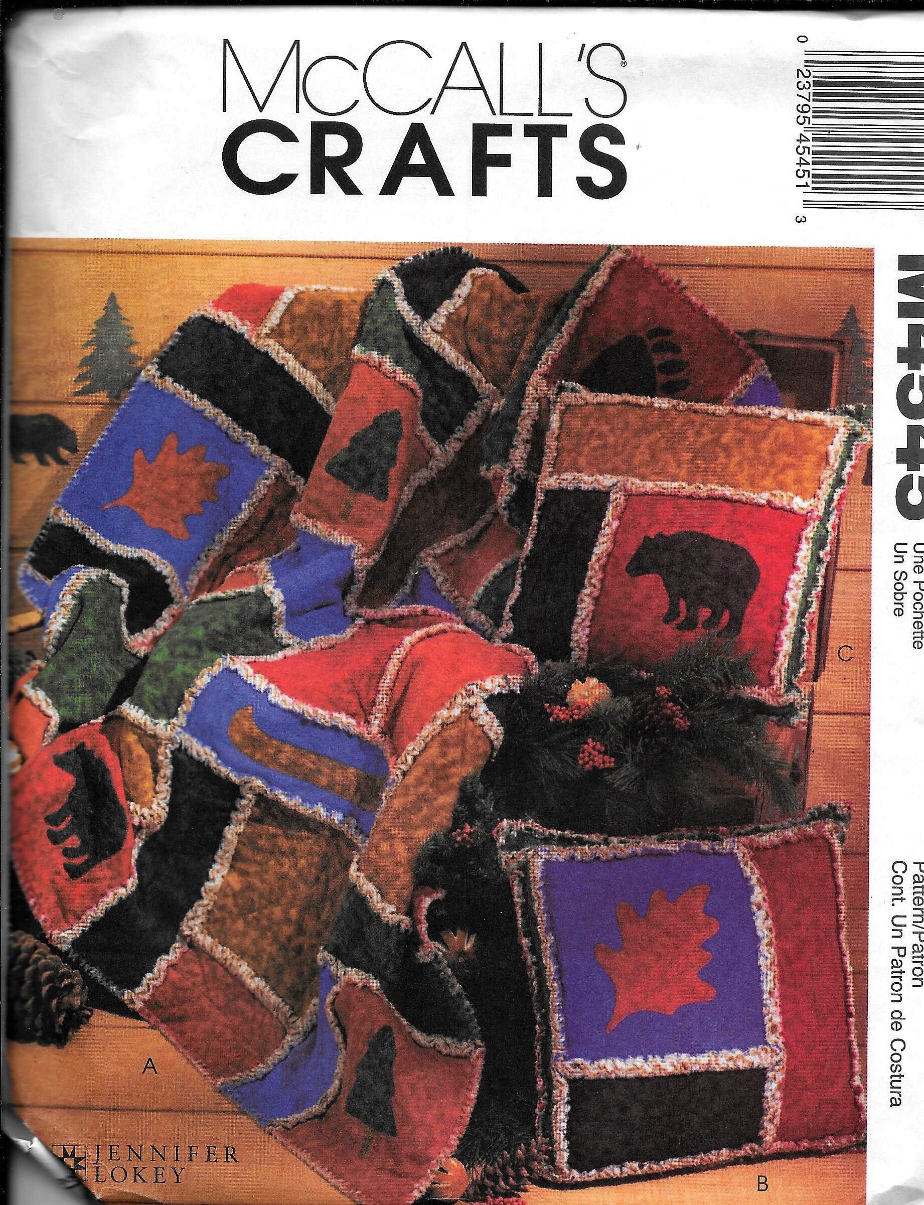Mccall's M4545 Jennifer Lokey Lodge Rag Quilt and Pillows