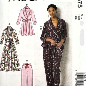 McCall's M7875 Misses Lounge Robe Pants Jacket Sewing Pattern UNCUT Size XS, S, M