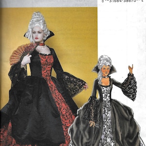 Butterick B4315 French Colonial Renaissance Marie Antoinette Royalty Gothic Costume Sewing Pattern UNCUT Size 6, 8, 10, 12-