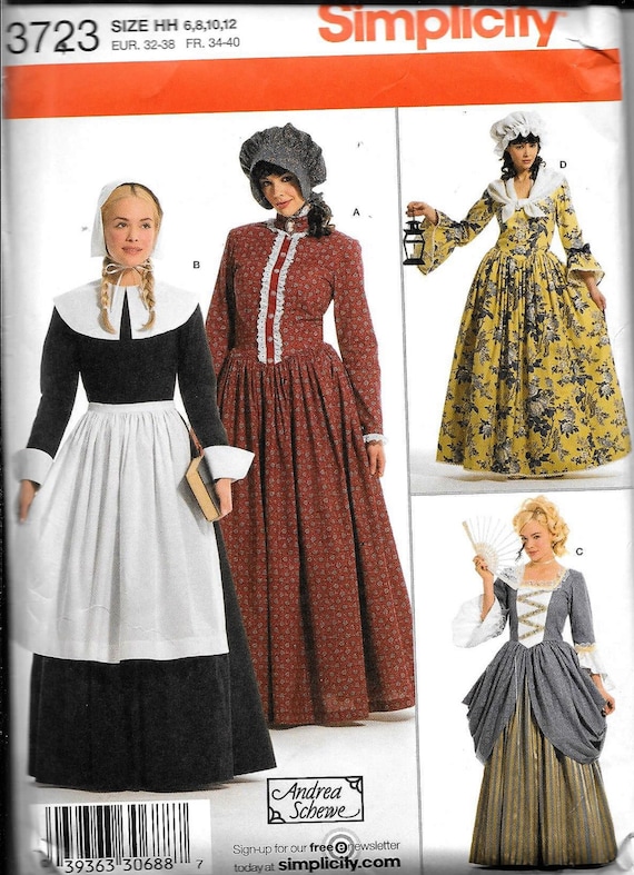 Simplicity Pattern 3723 Pilgrim Colonial French Pioneer Adult