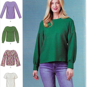 Simplicity R10262 Misses Tops With Sleeve Variations Sewing Pattern UNCUT Plus Size 14, 16, 18, 20, 22