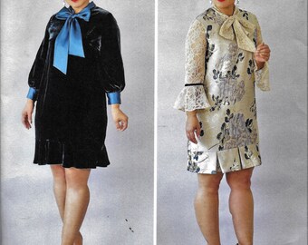 Simplicity 8690 Mimi G - Robe de créateur avec ourlet plissé, motif non coupé, Grandes tailles 16, 18, 20, 22, 24