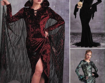 Simplicity R10289/8973 Misses Witch, Vampire, Femme Fatal Dress Costume Sewing Pattern UNCUT Size 6, 8, 10, 12, 14