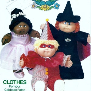 Vintage 1980s Butterick 6935 CABBAGE PATCH KIDS Doll Clothes Sewing Pattern Haloween Costume Uncut