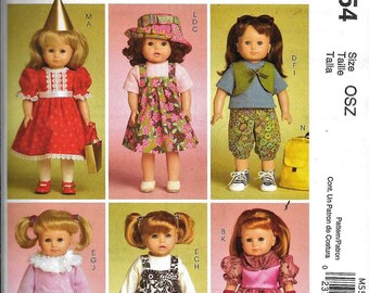 Pattern M5554 Mccall's 8555 Doll Clothes & Accessories Gotz American Girl Sewing ...