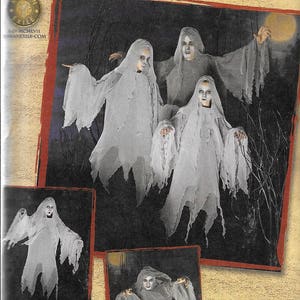 May include: Simplicity sewing pattern number 2486 for a ghost costume. The pattern includes instructions for making three different styles of ghost costumes. The pattern is for sizes S-M, M-L. The pattern is available in European and French sizes.
