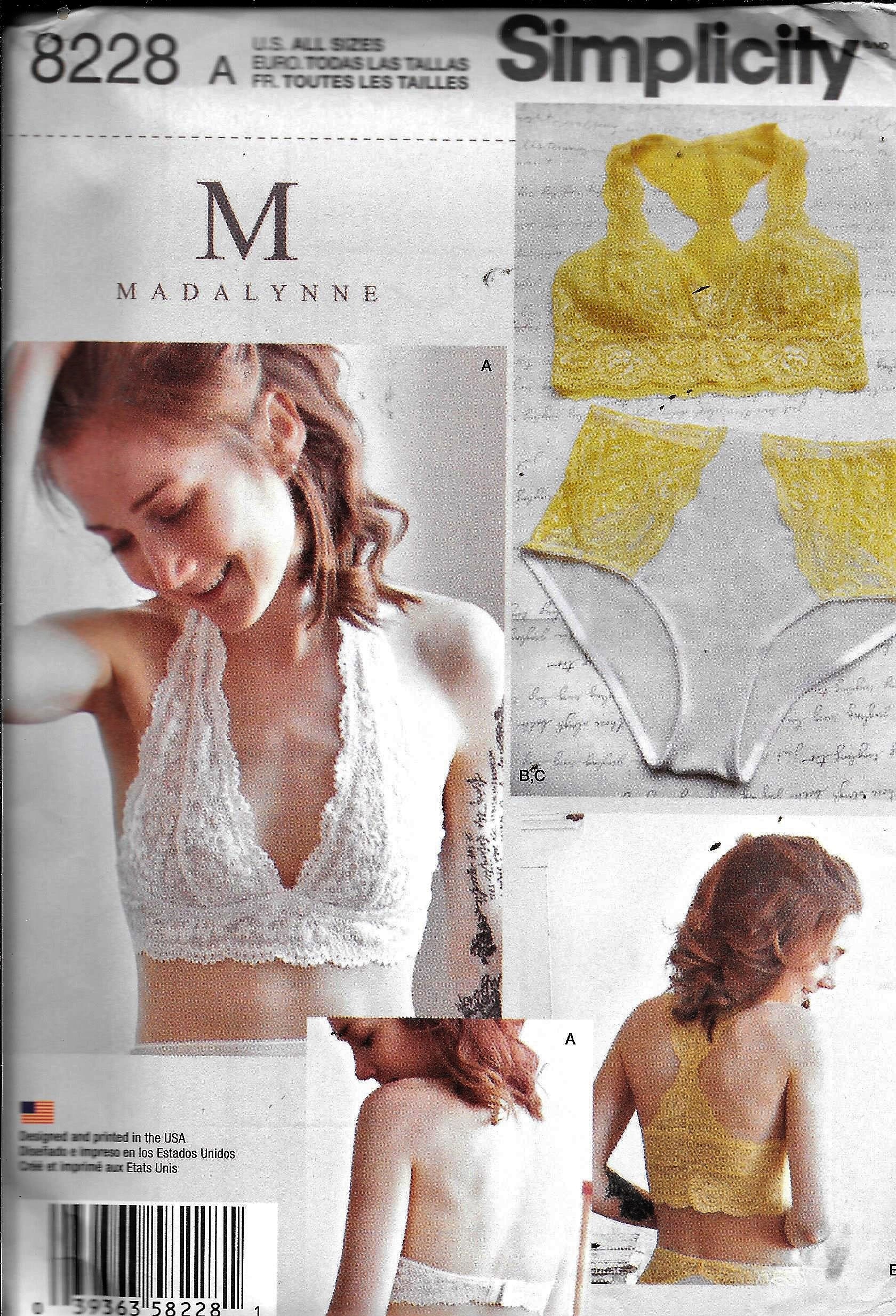 S8228, Simplicity Sewing Pattern Misses' Soft Cup Bras and Panties