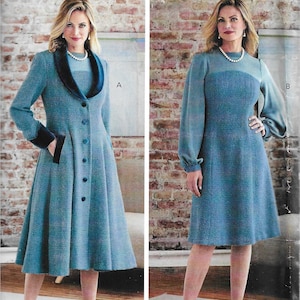 Butterick R11127 Misses / Women&#39;s Coat Dress Sewing Pattern UNCUT Plus Size 18, 20, 22, 24