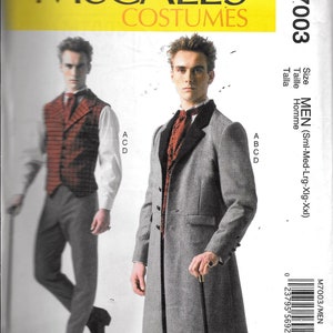McCall's M7003 Men's Victorian Steampunk Jacket Vest And Pants Costume Sewing Pattern 7003 UNCUT Size S, M, L, XL, XXL