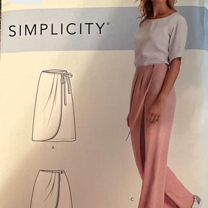 Simplicity R10499/9111 Faux Wrap Pants, Skirt And Shorts Sewing Pattern UNCUT Size 16, 18, 20, 22,24