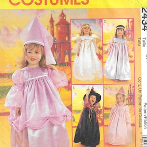 McCall&#39;s 2434/P441 Girls Princess, Witch, Angel Costume Sewing Pattern UNCUT Size 1/2, 1, 2