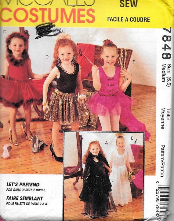 Mccall's 7848 Girls Dance, Body Suits, Skirts, Wands Costume Easy