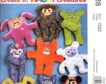 McCall's Crafts M5826 Create It Wacky Creatures Dolls Sewing Pattern UNCUT