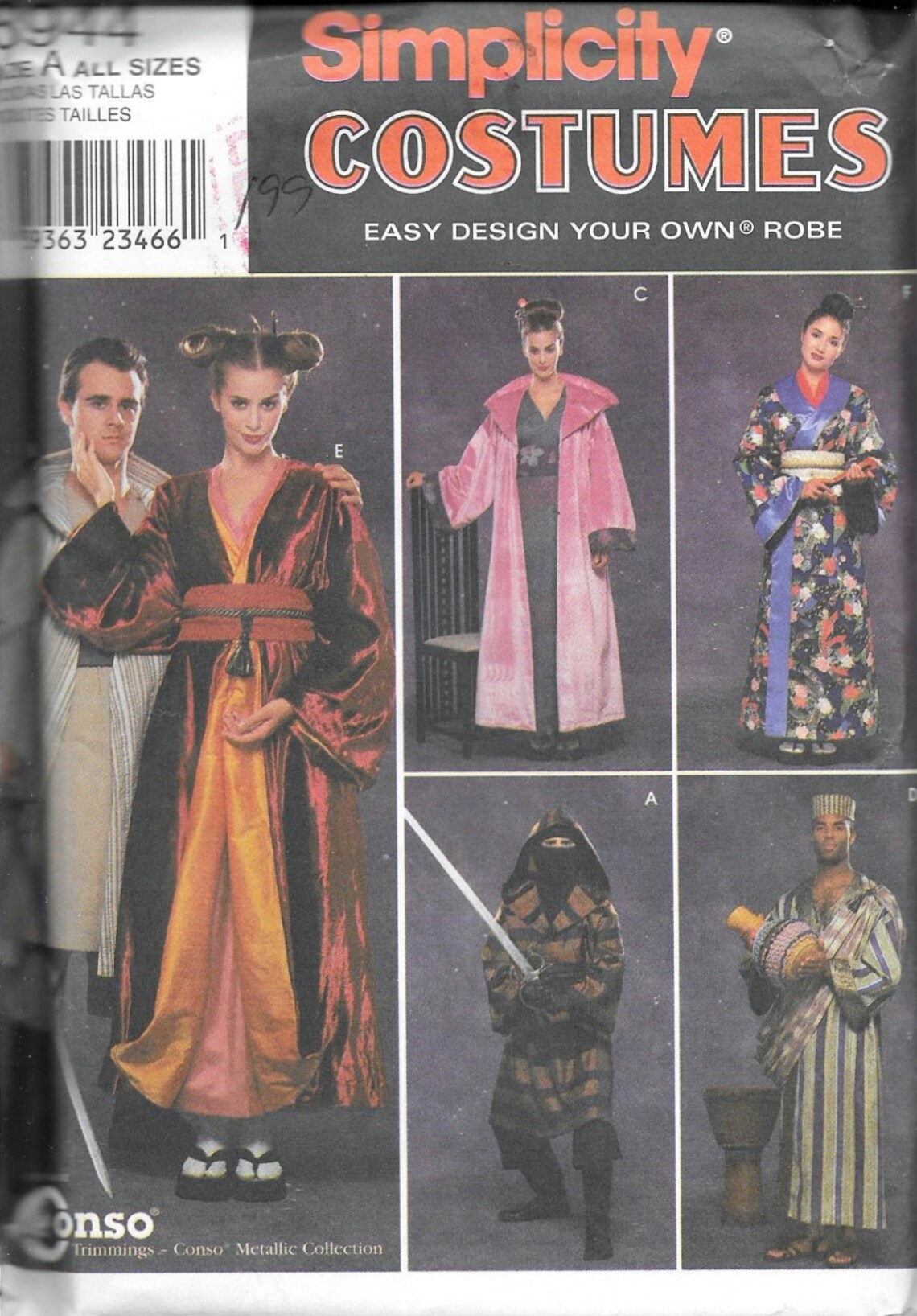 Simplicity 8944 Star Wars Amidala Jedi Geisha Ninja Robe - Etsy