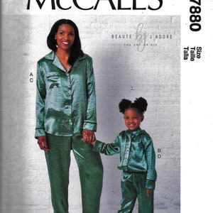 McCall&#39;s M7880 Misses ADULT Matching Mother Daughter Pajamas Sewing Pattern UNCUT Size S, M, L, XL