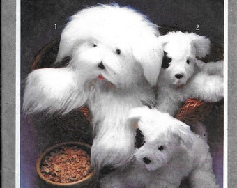 Vintage Simplicity 9208 Stuffed Animal Sheepdog And Puppy Dog Sewing Pattern