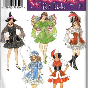 Peut inclure: Un patron de couture pour cinq costumes d'enfants : une sorcière, une fée, un pirate, une bergère et un lutin de Noël. Le patron est de Simplicity et est disponible en tailles 7, 8, 10, 12 et 14.