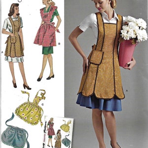 Simplicity R10154 Misses 1940s Vintage Apron Sewing Pattern UNCUT Size S, M, L