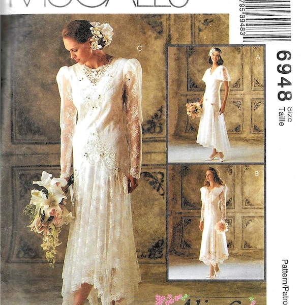 Vintage 1990s McCall's 6948 Alicyn Bridal Gowns And Bridesmaids Dresses Sewing Pattern UNCUT Size 10