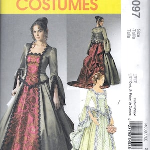 McCall&#39;s M6097 Victorian Elizabethan Medieval Renaissance Costume Dress Ball Gown Cosplay Sewing Pattern UNCUT Size 14, 16, 18, 20