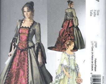 McCall&#39;s M6097 Victorian Elizabethan Medieval Renaissance Costume Dress Ball Gown Cosplay Sewing Pattern UNCUT Size 14, 16, 18, 20