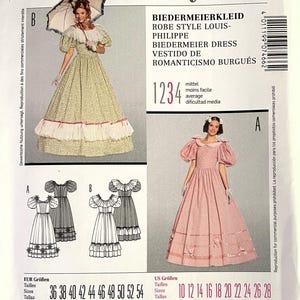 Burda 7466: Victorian Southern Belle Gown Costume Sewing Pattern (UNCUT, Size 10-28)
