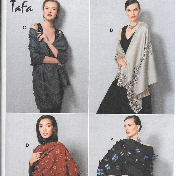 Vogue V9249 TaFa Embellished Evening Shawls Wraps Sewing Pattern 9249 UNCUT