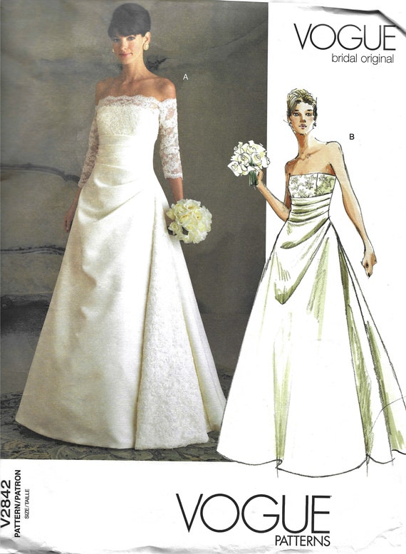 Vogue V2842 Vestido de novia y vestido Jackie Kennedy Vintage - Etsy México