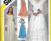 Vintage 70s Simplicity 5217 Gunne Sax Misses Bridal and Bridesmaid Dresses Sewing Pattern UNCUT Size 12