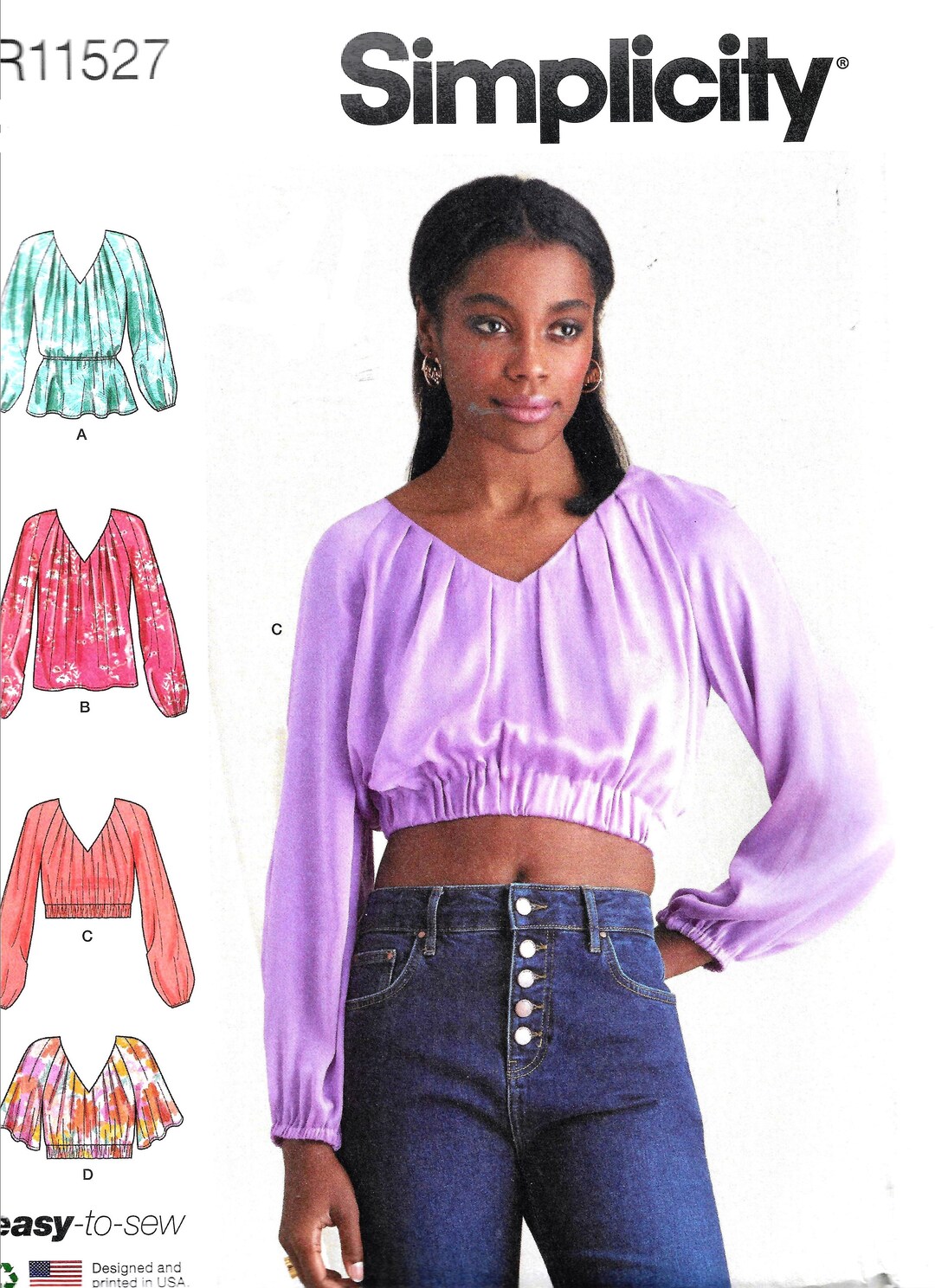 Simplicity R Simplicity R11527/S9604 Misses Blouses Balloon Sleeves Sewing Pattern ...