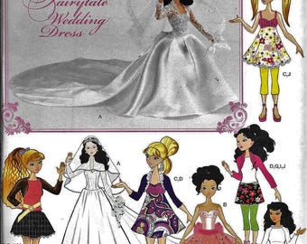 Barbie Doll New Simplicity 1955 Pattern Fairytale Wedding Dress Gown Bratz Moxie