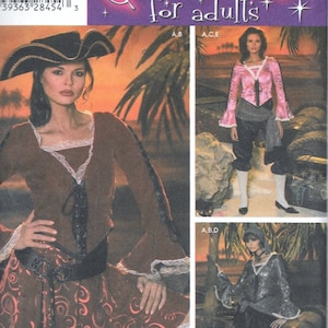 4914 Simplicity Women&#39;s Wench Pirate Piratess Costume Sewing Pattern Size 6 8 10 12