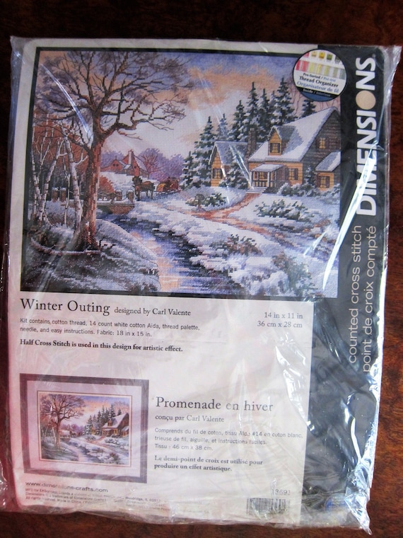 Dimensions Winter Outing Counted Cross Stitch Kit NEW 13691 Carl Valente