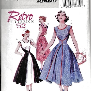 Butterick B4790 Misses Retro Vintage 1950s Walk-Away Wrap Dress Pattern Plus Sizes 8, 10, 12, 14