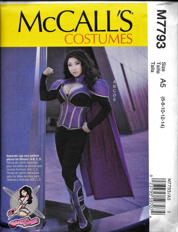 Mccalls M7793 Yaya Han Cosplay Halloween Bodysuit Cape Costume Sewing  Pattern 7793 UNCUT Size 6, 8, 10, 12, 14 -  Canada