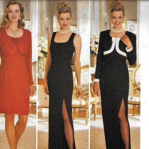 Butterick 4257 Designer Donna Ricco Evening Dress And Bolero Sewing Pattern UNCUT Size 6, 8, 10