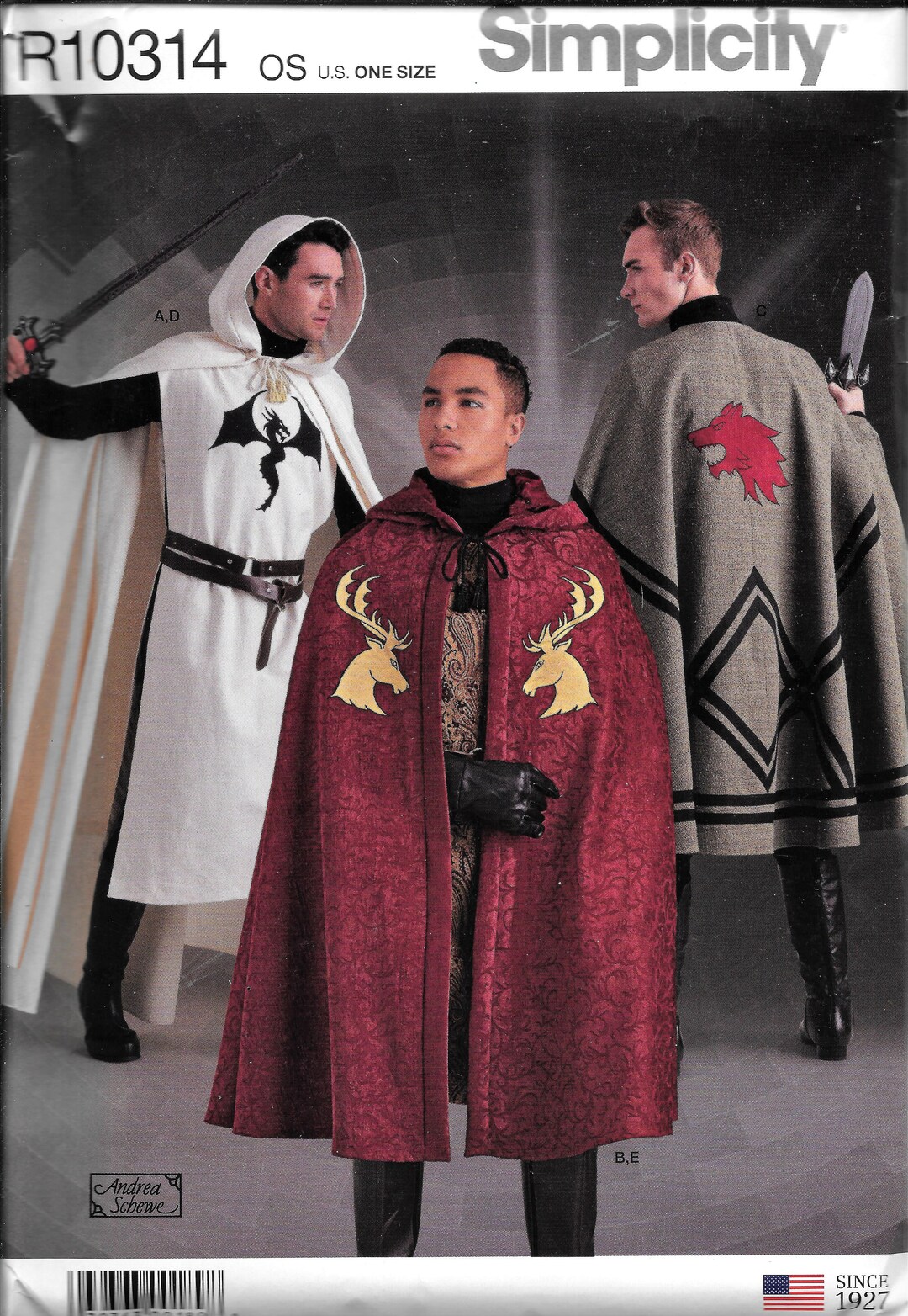 Simplicity R11850 Simplicity R11850/R10314/8771/H0186 Adult Unisex Costume Capes Tabards ...