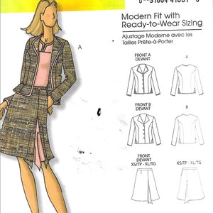 Butterick B5107 Connie Crawford Women&#39;s Jacket And Skirt Sewing Pattern UNCUT Plus Size XXL, 1X, 2X, 3X, 4X, 5X, 6X