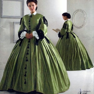 Simplicity 2887 Civil War Dress Costume Sewing Pattern Gone With The Wind Southern Belle Gown Size 8, 10, 12 and 14
