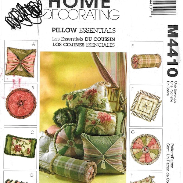 McCall's M4410 Home Decorating Pillow Sewing Pattern UNCUT