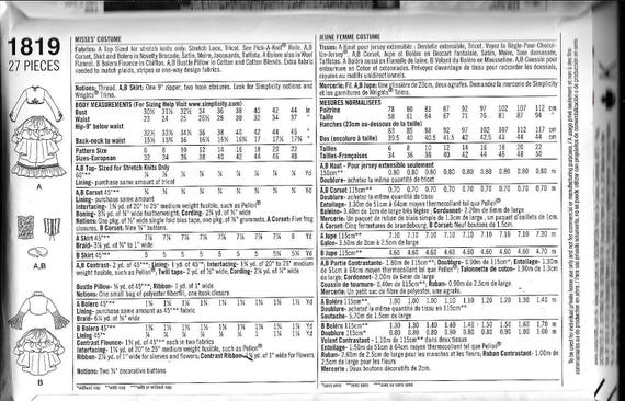 Simplicity 1819 Cosplay Gothic Steampunk Dress Skirt Costume Etsy