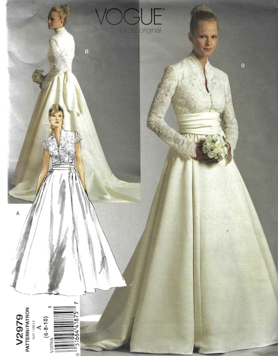 Vogue V2979 Wedding Gown Sewing Pattern 2979 UNCUT Size 6 8 Etsy